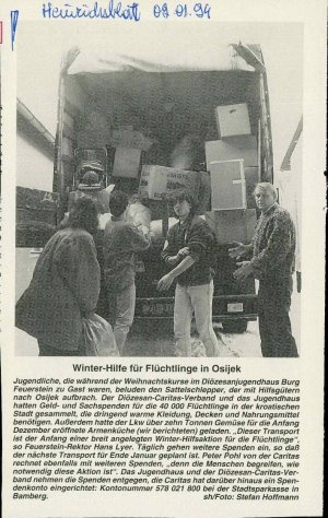 Winter-Hilfe für Flüchtlinge in Osijek  - nosilna