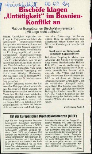 Bischöfe klagen "Untätigkeit" im Bosnien...  - nosilna