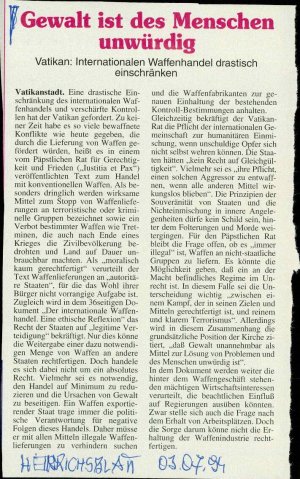 Gewalt ist des Menschen unwürdig  - nosilna