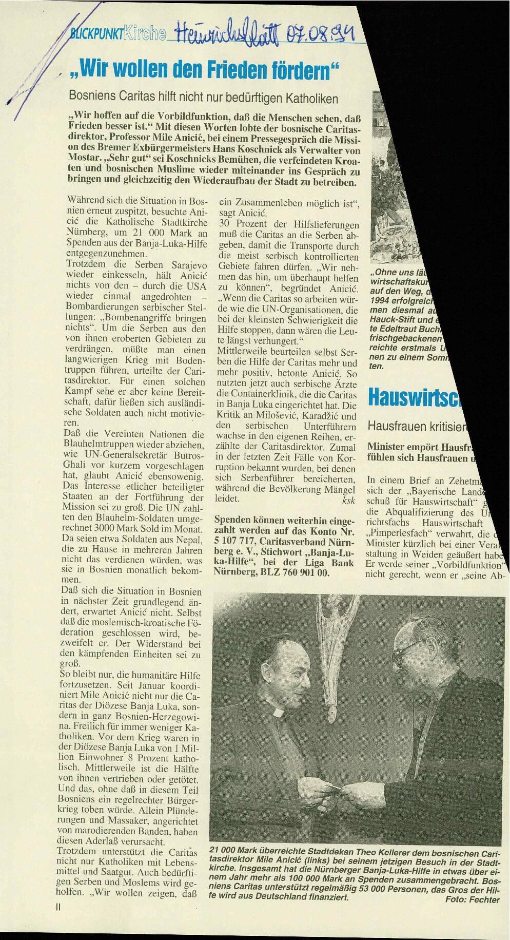 „Wir wollen den Frieden fördern"