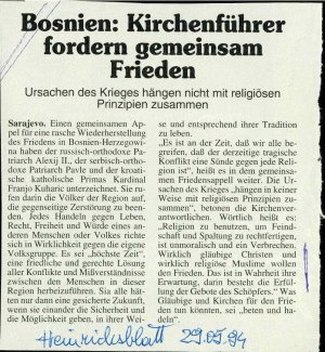 Bosnien: Kirchenführer fordern gemeinsam...  - nosilna