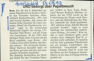 UNO besorgt über Papstbesuch  - nosilna