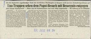 Uno-Truppen sehen dem Papst-Besuch mit B...  - nosilna