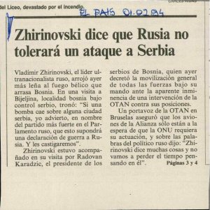 Zhirinovski dice que Rusia no tolerará u...  - nosilna