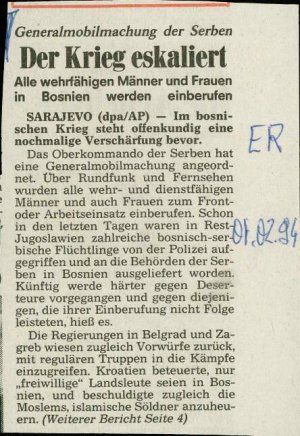 Der Krieg eskaliert  - nosilna