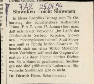Slowaken - nicht Slowenen  - nosilna