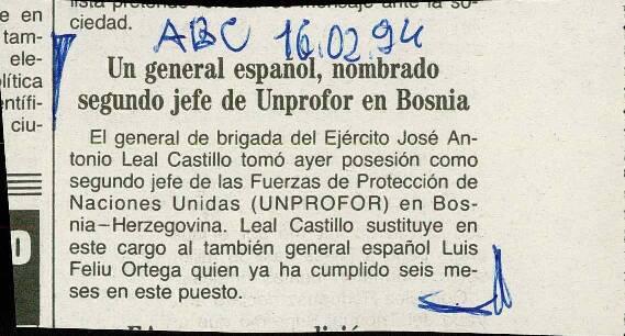 Un general español, nombrado segundo jefe de Unprofor en Bosnia