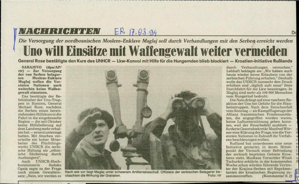 Uno will Einsätze mit Waffengewalt weiter vermeiden