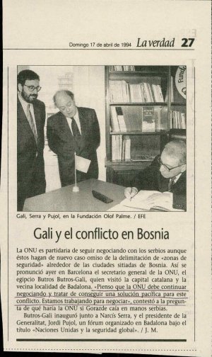 Gali y el conflicto en Bosnia  - nosilna