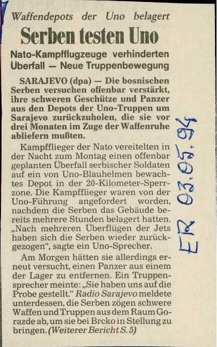 Serben testen Uno