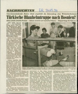 Türkische Blauhelmtruppe nach Bosnien?  - nosilna