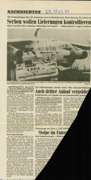 Serben wollen Lieferungen kontrollieren  - nosilna