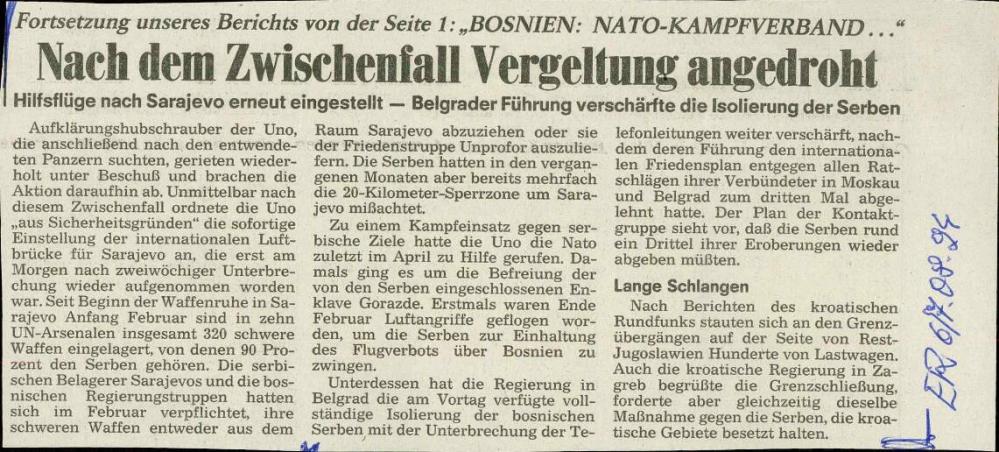 Nach dem Zwischenfall Vergeltung angedro... - nosilna