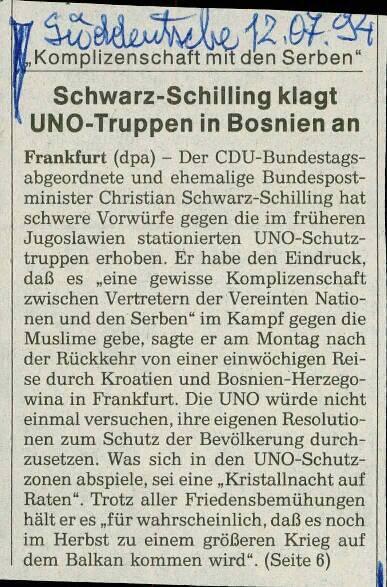 Schwarz-Schilling klagt UNO-Truppen in B... - nosilna