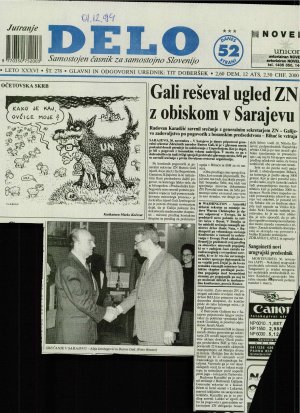 Gali reševal ugled ZN z obiskom v Saraje...  - nosilna