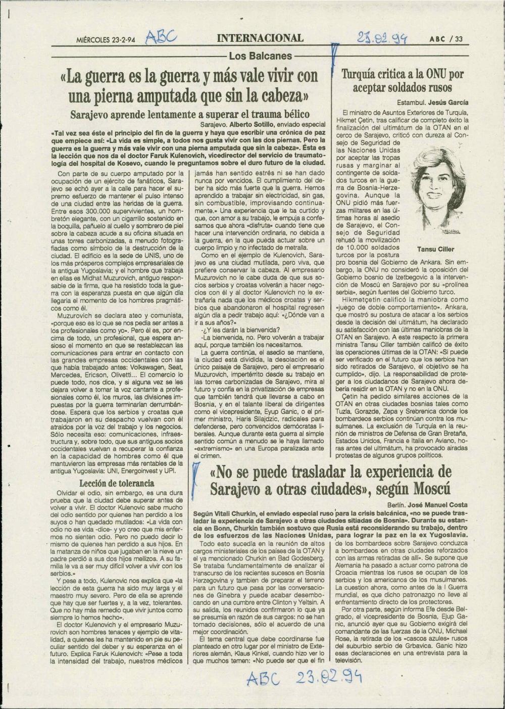 «No se puede trasladar la experiencia de Sarajevo a otras ciudades», según Moscú