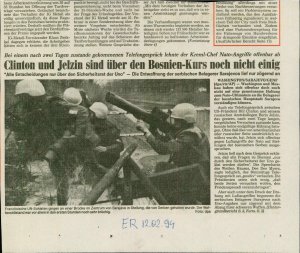 Clinton und Jelzin sind über den Bosnien...  - nosilna