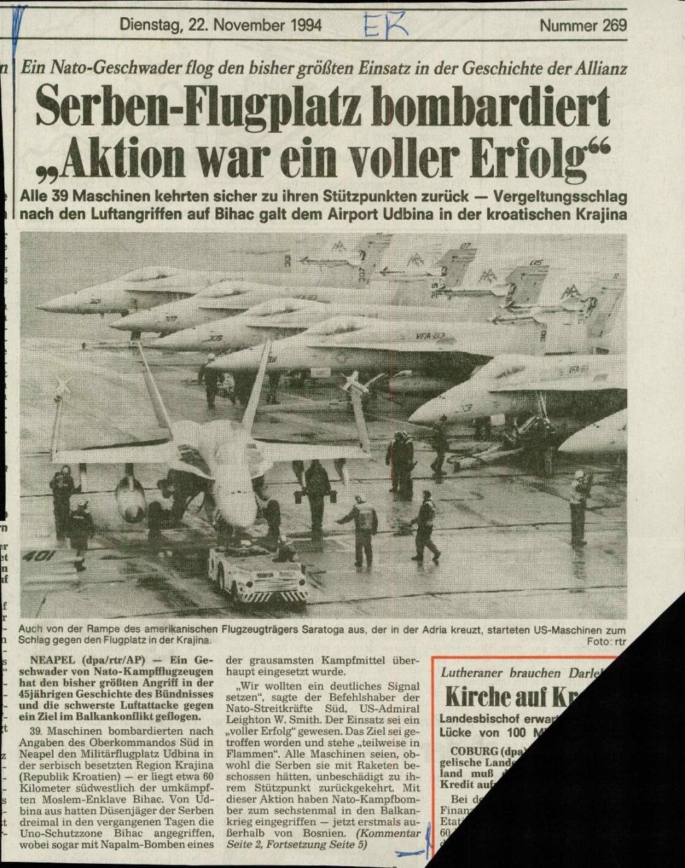 Serben-Flugplatz bombardiert  "Aktion war ein voller Erfolg"