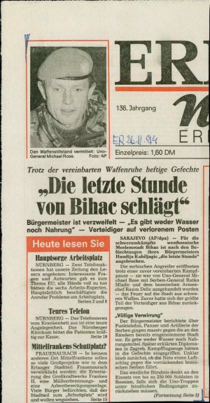 "Die letzte Stunde von Bihać schlägft"  - nosilna