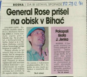 General Rose prišel na obisk v Bihać  - nosilna