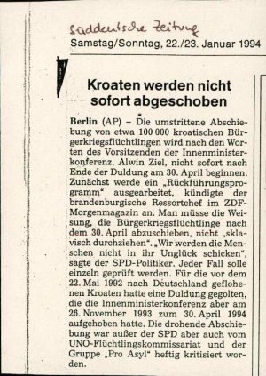 Kroaten werden nicht sofort abgeschoben  - nosilna