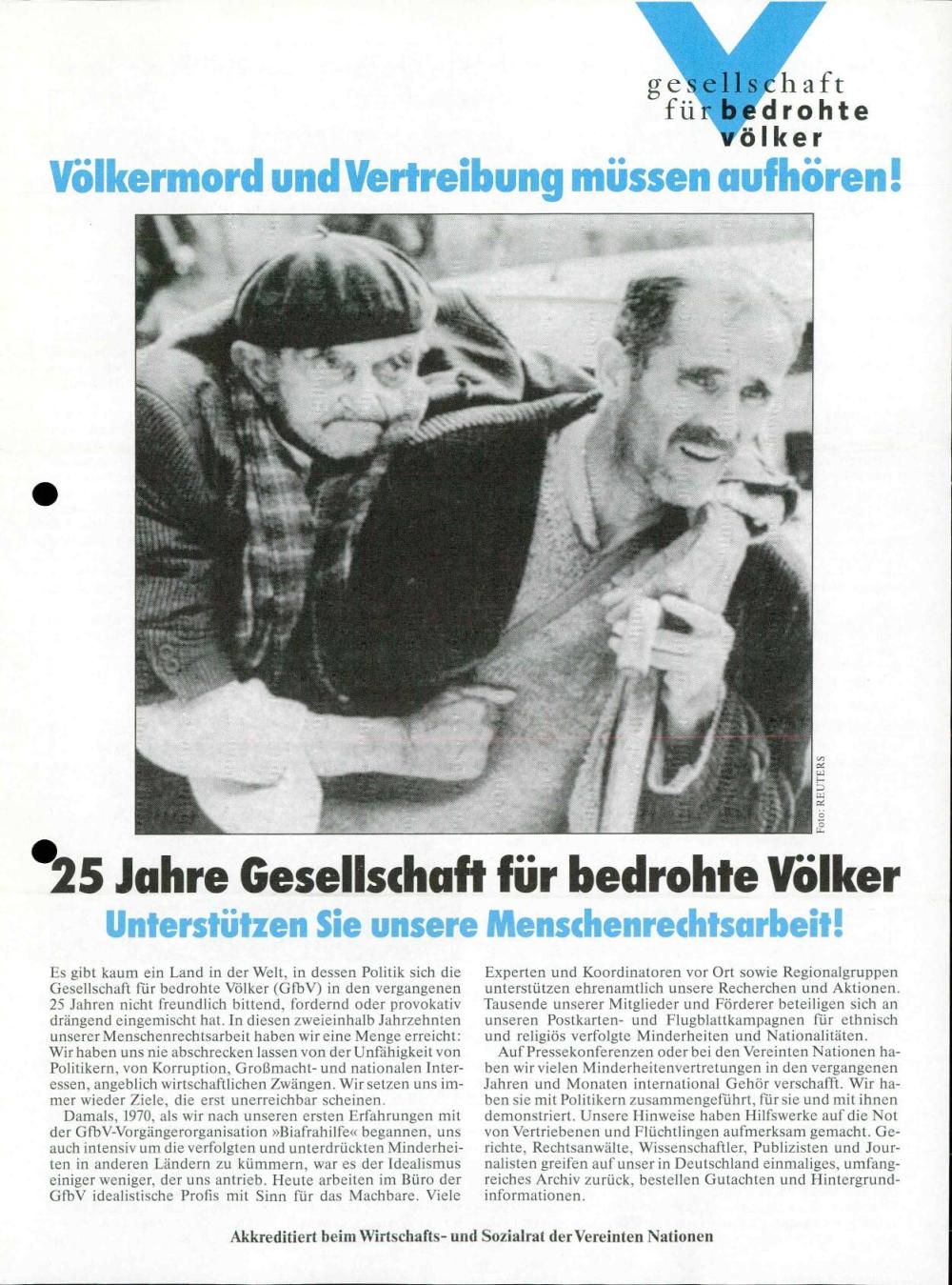25 Jahre Gesellschaft für bedrohte Völker