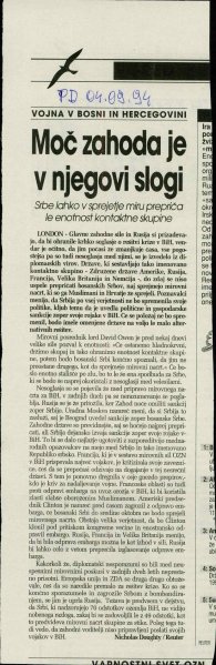 Moč zahoda je  v njegovi slogi  - nosilna