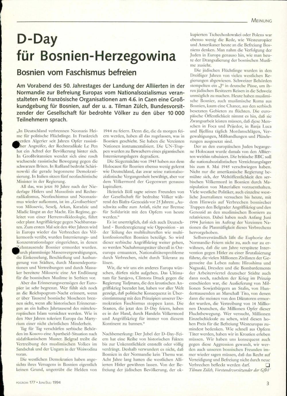 D-Day für Bosnien-Herzegowina