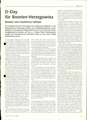 D-Day für Bosnien-Herzegowina  - nosilna