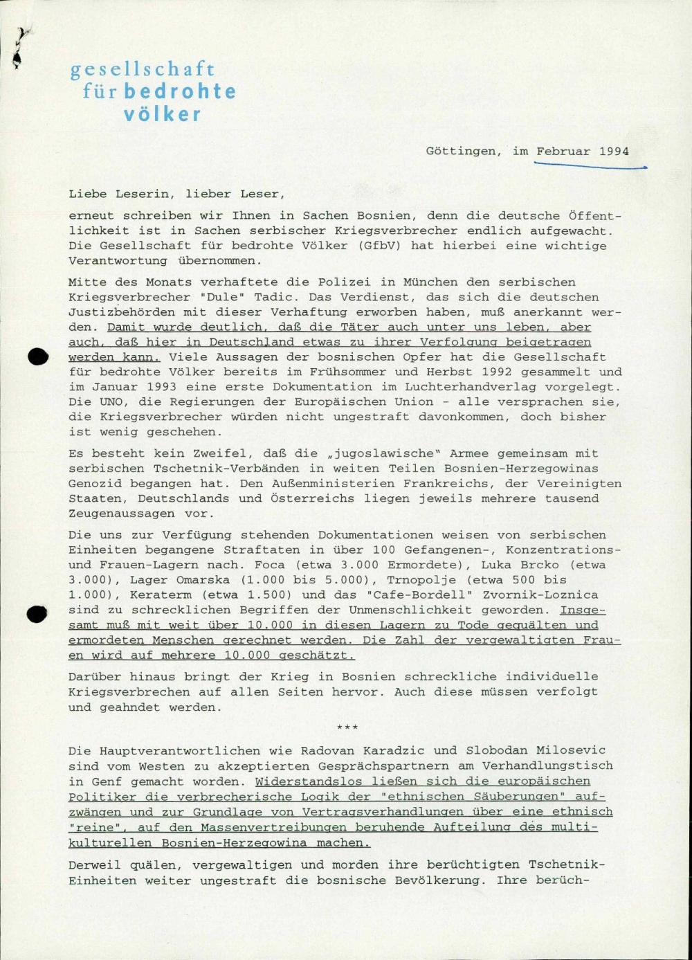 Javno pismo o pregonu vojnih zločincev