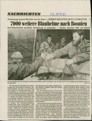7000 weitere Blauhelme nach Bosnien  - nosilna