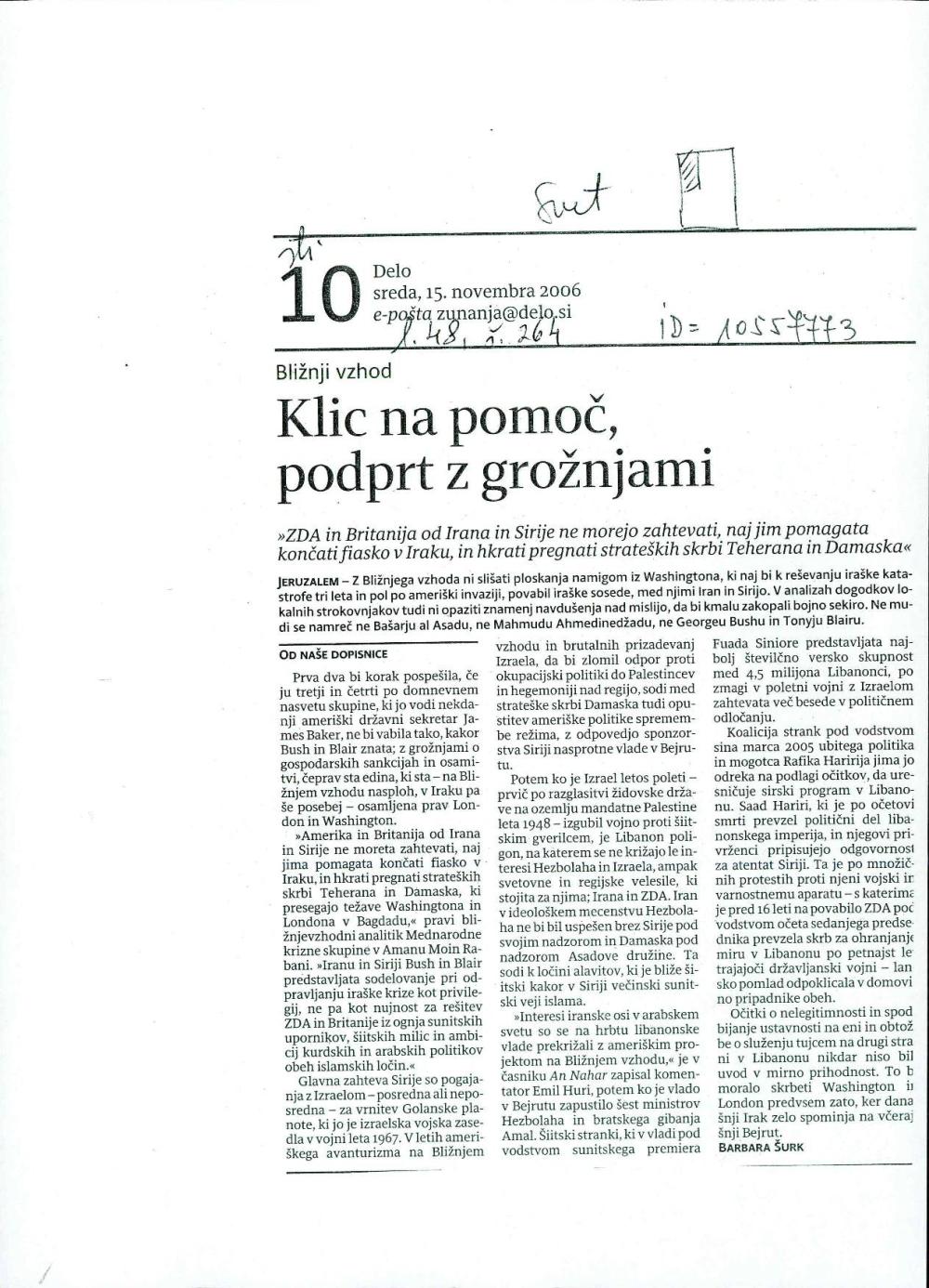 Klic na pomoč, podprt z grožnjami
