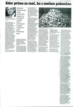 Kdor prime za meč, bo z mečem pokončan :...  - nosilna