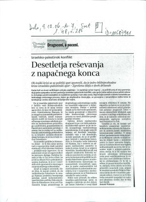 Desetletja reševanja z napačnega konca :...  - nosilna