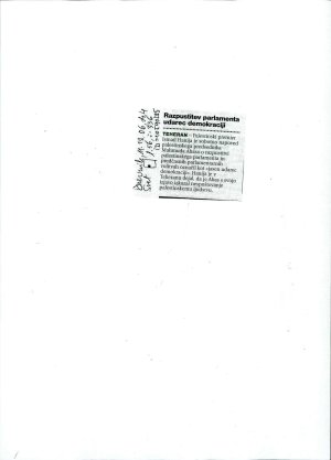 Razpustitev parlamenta udarec demokracij...  - nosilna