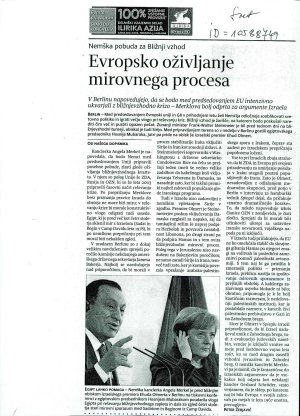 Evropsko oživljanje mirovnega procesa : ...  - nosilna