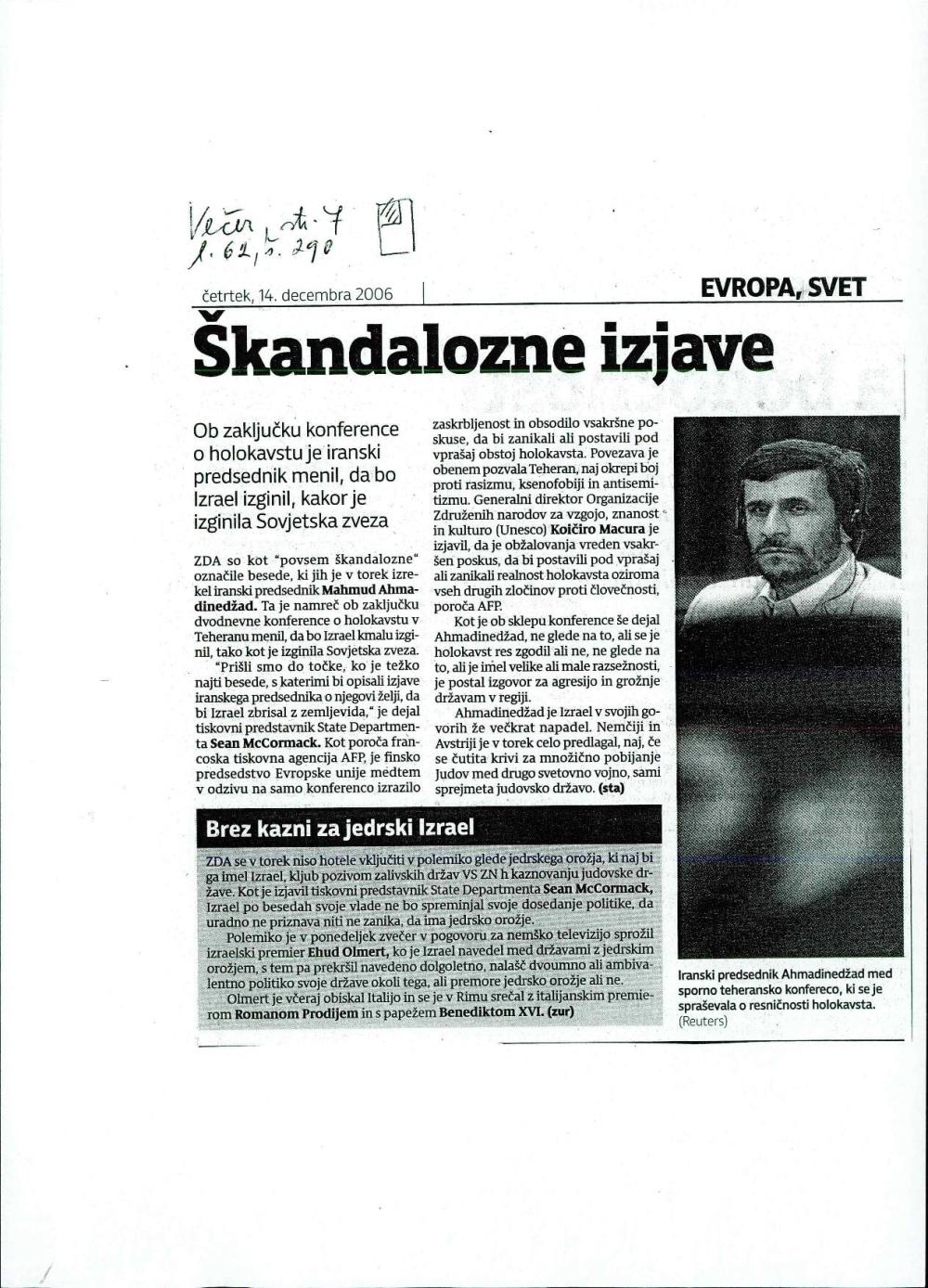 Škandalozne izjave : ob zaključku konfer... - nosilna