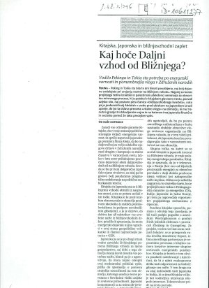 Kaj hoče Daljni vzhod od Bližnjega?  - nosilna