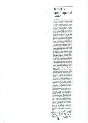 Izrael bo spet napadal Gazo  - nosilna