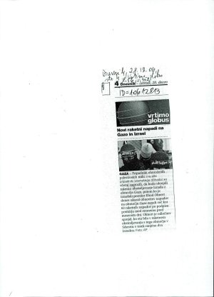 Novi raketni napadi na Gazo in Izrael  - nosilna
