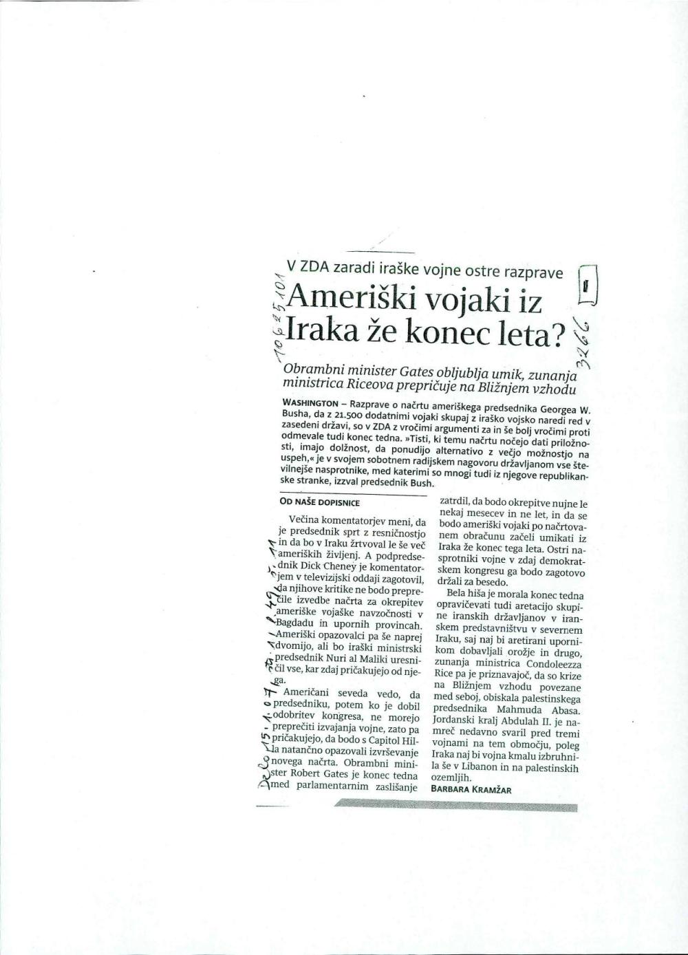 Ameriški vojaki iz Iraka že konec leta? : V ZDA zaradi iraške vojne ostre razprave