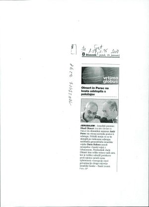 Olmert in Perec ne bosta odstopila s pol...  - nosilna