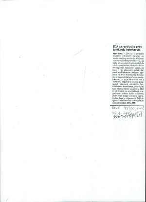 ZDA za resolucijo proti zanikanju holoka...  - nosilna