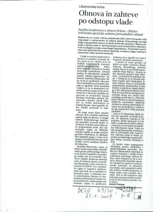 Obnova in zahteve po odstopu vlade : par...  - nosilna