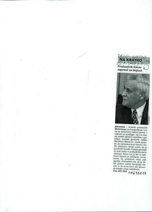 Predsedik Kacav prosil za dopust  - nosilna